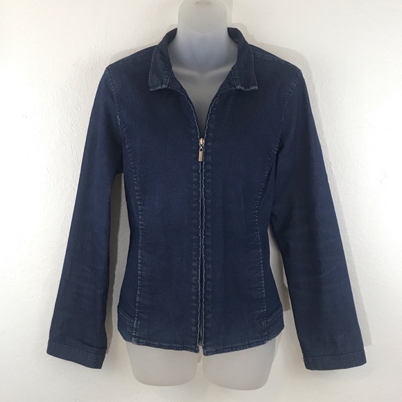 zipper denim jacket womens